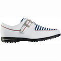 Footjoy Tailored Collection Women's Golf Shoes - White/Navy Blue Stripe
